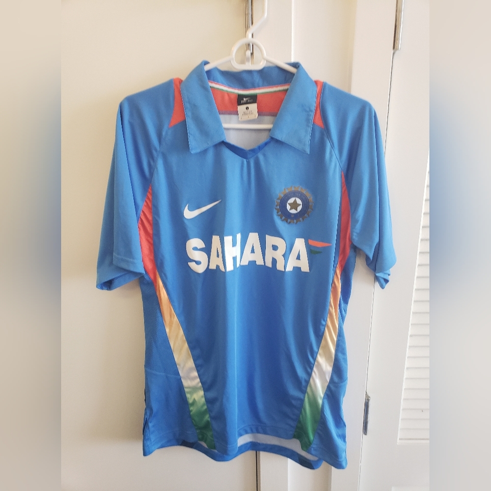 Nike National India Cricket Blue Red Jersey for Active Performance Large